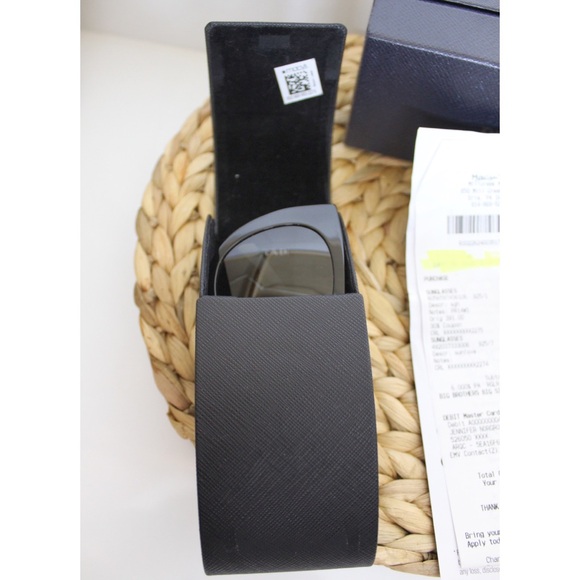 Prada 52mm Cat Eye Sunglasses Black Talc Grey White Sunnies Authenticated - Picture 9 of 12